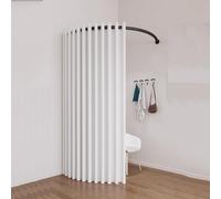 Generico Camerino Per Negozio Di Abbigliamento, Spogliatoio A Forma Di C Montato A Parete,per La Protezione Della Privacy, Include Tenda Oscurante(Bleached White,100x100cm)