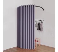 Generico Camerino Per Negozio Di Abbigliamento, Spogliatoio A Forma Di C Montato A Parete,per La Protezione Della Privacy, Include Tenda Oscurante(Lavender,110x110cm)