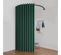 Generico Camerino Per Negozio Di Abbigliamento, Spogliatoio A Forma Di C Montato A Parete,per La Protezione Della Privacy, Include Tenda Oscurante(Dark green,110x110cm)
