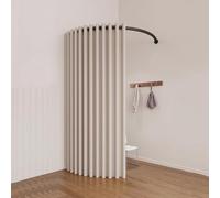 Generico Camerino Per Negozio Di Abbigliamento, Spogliatoio A Forma Di C Montato A Parete,per La Protezione Della Privacy, Include Tenda Oscurante(Off-White,100x100cm)