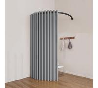 Generico Camerino Per Negozio Di Abbigliamento, Spogliatoio A Forma Di C Montato A Parete,per La Protezione Della Privacy, Include Tenda Oscurante(Milk Tea Gray,90x90cm)