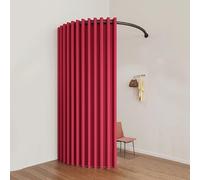 Generico Camerino Per Negozio Di Abbigliamento, Spogliatoio A Forma Di C Montato A Parete,per La Protezione Della Privacy, Include Tenda Oscurante(Bright Red,100x100cm)