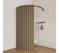 Generico Camerino Per Negozio Di Abbigliamento, Spogliatoio A Forma Di C Montato A Parete,per La Protezione Della Privacy, Include Tenda Oscurante(Light Brown,110x110cm)