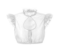 Generico Camicetta Dirndl da Donna Bianco con Scollo a V, Maglia da donna Oktoberfest, Maglietta Trasparente Donna Camicia Dirndl Bluse, Donna Camicetta Dirndl Sexy