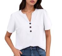 Generico Camicetta Donna Estate Casual con Maniche Corte e Tessuto Leggero Unicromo Top Femminile Moderno e Fresco per la Stagione Calda