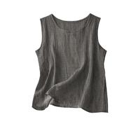 Generico Camicetta Leggera Senza Maniche per Un Casual e Comodo Top Estivo con Scollo Rotondo per Outfit Everyday Versatile Basic Tank Top Ideale per Primavera e Autunno (Dark Gray, L)