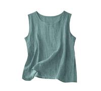 Generico Camicetta Leggera Senza Maniche per Un Casual e Comodo Top Estivo con Scollo Rotondo per Outfit Everyday Versatile Basic Tank Top Ideale per Primavera e Autunno (Green, XXXXXL)