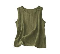 Generico Camicetta Leggera Senza Maniche per Un Casual e Comodo Top Estivo con Scollo Rotondo per Outfit Everyday Versatile Basic Tank Top Ideale per Primavera e Autunno (Army Green, L)
