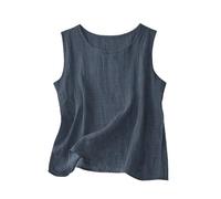 Generico Camicetta Leggera Senza Maniche per Un Casual e Comodo Top Estivo con Scollo Rotondo per Outfit Everyday Versatile Basic Tank Top Ideale per Primavera e Autunno (Navy, XXXXL)