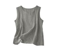 Generico Camicetta Leggera Senza Maniche per Un Casual e Comodo Top Estivo con Scollo Rotondo per Outfit Everyday Versatile Basic Tank Top Ideale per Primavera e Autunno (Grey, L)