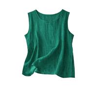 Generico Camicetta Leggera Senza Maniche per Un Casual e Comodo Top Estivo con Scollo Rotondo per Outfit Everyday Versatile Basic Tank Top Ideale per Primavera e Autunno (Dark Green, XL)