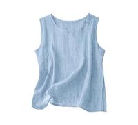 Generico Camicetta Leggera Senza Maniche per Un Casual e Comodo Top Estivo con Scollo Rotondo per Outfit Everyday Versatile Basic Tank Top Ideale per Primavera e Autunno (Light Blue, XXL)