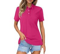 Generico Camicette a Maniche Corte da Donna vestibilità Comoda Opaca a Vita Alta Morbida Anti-Sfregamento vestibilità Slim Traspirante（Watermelon Red, M