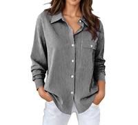 Generico Camicia a Righe Donna Elegante con Collo Botton-Down e Maniche Lunghe Camicia da Lavoro Oversize Curvy Camicie Casual Leggero Traspirante per Colloquio Ufficio Uscire,Nero,M
