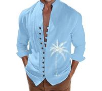 Generico Camicia Cotone Uomo-Camicia da Uomo Stampata in 3D Digitale a Maniche Lunghe con Bottoni Allentati per Il Tempo Libero da Uomo