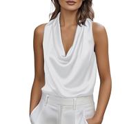 Generico Camicia da Donna Senza Maniche con Collo A V, Modello 2026 - Maglietta Comoda, Versatile E Che Slancia La Figura Elegante Particolari Blusa Bordeaux No Stiro T Shirt Leggero Classica Top