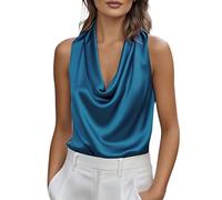 Generico Camicia da Donna Senza Maniche con Collo A V, Modello 2026 - Maglietta Comoda, Versatile E Che Slancia La Figura Elegante Particolari Blusa Bordeaux No Stiro T Shirt Leggero Classica Top