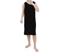 Generico Camicia da Notte Casual Uomo Tinta Unita a Mezza Vita con Maniche Corte, per la casa e Il Relax