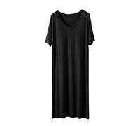Generico Camicia da Notte Donna Estiva Cotone a Maniche Corte Vestaglia Abito da Notte Sottoveste Curvy Pigiama Camicie da Notte Intimo con Scollo a V Sleepwear per Casa e Casuale