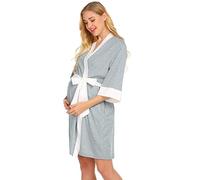 Generico Camicia da Notte Parto Vestaglia Parto Ospedale Premaman E Allattamento | Abbigliamento maternità, Accappatoio Donna da Notte in Cotone con Cintura