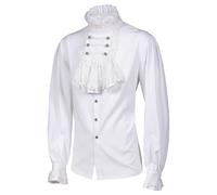 Generico Camicia Da Principe Gotico - Tunica Con Volant, Top Cosplay | Camicia Da Pirata Vampiro Vintage Rinascimentale Per Uomo, Camicetta Da Costume Medievale Steampunk Per Halloween, Feste In Mas
