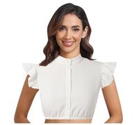 Generico Camicia Dirndl Donna Estiva,Camicia Bianca Donna,Bluse per Drindl,Dirndl Bluse Damen,Oktoberfest Donna,Chic ed Elegante,Camicetta con Scollo a V