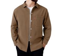 Generico Camicia Estiva Uomo, Camicia A Maniche Lunghe Casual Comoda E alla Moda da Uomo in Tinta Unita per Il Commercio Estero E Gli Affari Europea