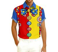 Generico Camicia Hawaiana Uomo Camicie da Uomo Maniche Corte con Stampa Divertente da Parco Giochi, Colletto Classico, Perfetta per Feste e Intrattenimento
