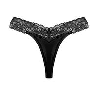 Generico Camicia Natalizia Donna Donna Seducente Hard Womens SexyThongs No Show Mutandine Vita Bassa T Back Mutande Completino Completino Sexy Hot (Black, XL)