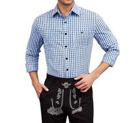 Genérico Camicia Oktoberfest da uomo Camicia a quadri Camicie Uomo Manica Corta Vintage Una Tasca sul Petto Celebra l'Oktoberfest Festa della Birra bavarese, blu, XXXL