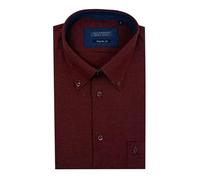 Generico Camicia Uomo Button Down Flanella Cotone Sea Barrier TRASIMENO (IT, Testo, XL, Regular, Regular, Bordo)
