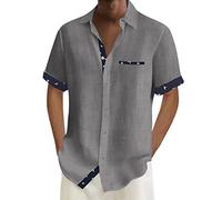 Generico Camicia Uomo Elegante Maniche Corte Camicia con Bottoni Hawaiana Casual Camicie Estiva No Stiro Tinta Unita Firmata Bluse Classica Elasticizzata Traspirante Camicie Ufficio per Le Vacanze