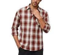 Generico Camicia Uomo Estiva Cotone,Camicia Classica A Quadri A Maniche Lunghe per Una Camicia Casual Leggera con Bottoni E Tasca sul Petto Comoda Parte Superiore Aperta sul Davanti
