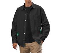 Generico Camicia Uomo Nera Casual,Shirts Camicia da Uomo Casual,vestibilità Ampia,con Colletto Abbottonato,Adatta per la Primavera e l'autunno