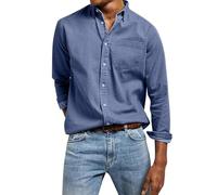Generico Camicia Uomo Regular Fit Camicie Elegante Botton Down Firmata Coreana Camicia No Stiro Bianca Classica Tinta Unita Bluse Slim Fit Nera Leggera Camicia Ufficio Business per Matrimonio Formal