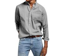Generico Camicia Uomo Regular Fit Camicie Elegante Botton Down Firmata Coreana Camicia No Stiro Bianca Classica Tinta Unita Bluse Slim Fit Nera Leggera Camicia Ufficio Business per Matrimonio Formal