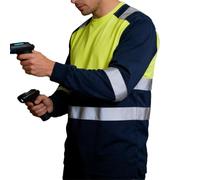 Generico Camicie ad Alta Visibilità per Uomini - Indumenti Traspiranti ad Asciugatura Rapida con Motivo 3D | Maglie da Lavoro Alta Visibilità per Uomini - Per Famiglia, Lavoro Notturno all'Aperto e