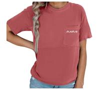 Generico Camicie comode per L'Allattamento al Seno per Le Donne Mama Zipper Top per Allattamento Abiti per Gravidanza in difficoltà con Tasca (Brick Red, L)