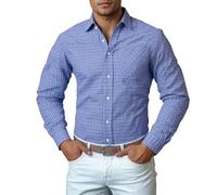 Generico Camicie da Uomo Eleganti e Casual a Maniche Lunghe per Lavoro e Tempo Libero, Versatili Top con Bottoni per Tutte Le Stagioni, perfette per Le uscite del fine Settimana (Blue, XXXL)