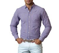 Generico Camicie da Uomo Eleganti e Casual a Maniche Lunghe per Lavoro e Tempo Libero, Versatili Top con Bottoni per Tutte Le Stagioni, perfette per Le uscite del fine Settimana (Light Purple, XXL)