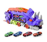 Generico Camion di dinosauri portatile, camion di dinosauri con scorrimento pieghevole - da trasporto per - di dinosauro giocattolo per bambini, da trasporto pieghevole e scorrev