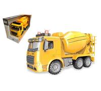 Generico Camion Giocattolo per Bambini con Luci e Suoni Reali Betoniera Giocattolo Camion Cantiere Autocarro Ruspa Camione con Cassone Grande Ruspa Giocattolo Escavatore Scala 1:12 Lavoro Frizione