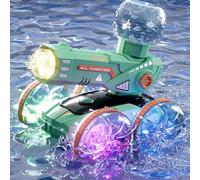 Generico Camion RC - Veicolo Telecomandato Terrestre e Acquatico - Auto Telecomando con Velocità Regolabile e Schizzacqua per Arrampicata Su Roccia Competizioni Piscina Giardino Drifting Esterno e