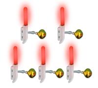 Generico Campanelli per Canne da - Allarme LED con Cambio Colore | 5 Campanelli Luminosi per Canne da - per Carpe Pesce Gatto in Laghi Fiumi Mare Surf Ghiaccio