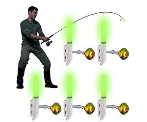 Generico Campanelli per Canne da,Set di 5 Campane LED per Canna da Notturna,Segnalatore Lummoso da Notturna 5 Pezzi | per Pesce Gatto Notturna all'aperto Stagno Fiume Spiaggia Lago Tori