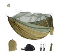 Generico Camping, Amaca da Campeggio for Una Persona all'aperto con Tessuto da Paracadute ad Alta Resistenza in Nylon Abbinato al Colore, Letto sospeso Portatile,for Hiking(Navy Blue)