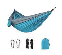 Generico Camping, Amaca da Campeggio for Una Persona all'aperto con Tessuto da Paracadute ad Alta Resistenza in Nylon Abbinato al Colore, Letto sospeso Portatile,for Hiking(I)