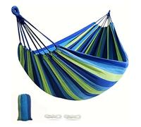 Generico Camping, Amaca Singola Larga e Spessa in Tela, for Campeggio all'aperto, Zaino in Spalla, Altalena for Il Tempo Libero, Letto sospeso Portatile, Altalena for Dormire,for Hiking(Blue170X70CM)