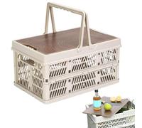 Generico Camping Box - 18x14in Storage Crate, Multi-Purpose Organizer With Lid, Utility | Lightweight Foldable For Camping, Road Trip, Car, Picnic, Fishing, Outdoor Activities