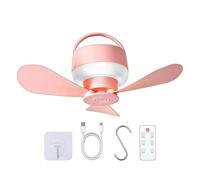 Generico Camping Ceiling Fan, Rechargeable Light Fan with Remote Control